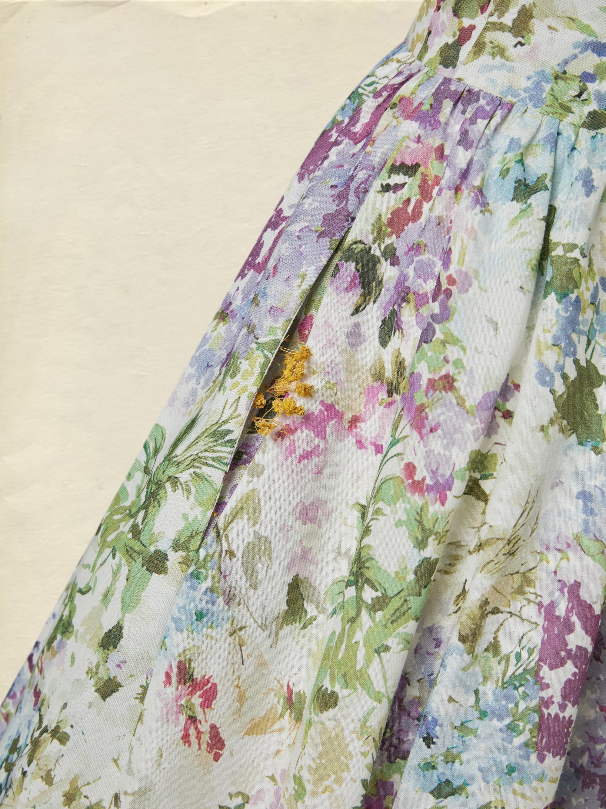 Maxi Cotton Dress, Sleeveless, Halter, Floral, Vacation, Vintage, White - Image 4