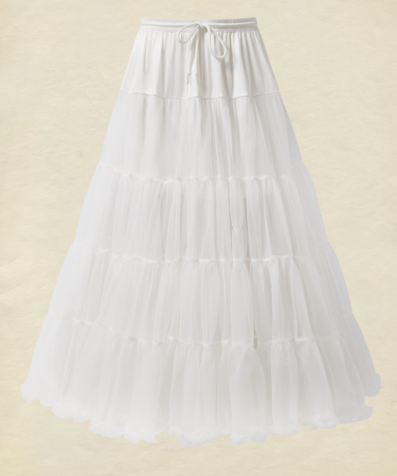 Jane Collection - Multi-Layered Petticoat for Effortless Volume-White