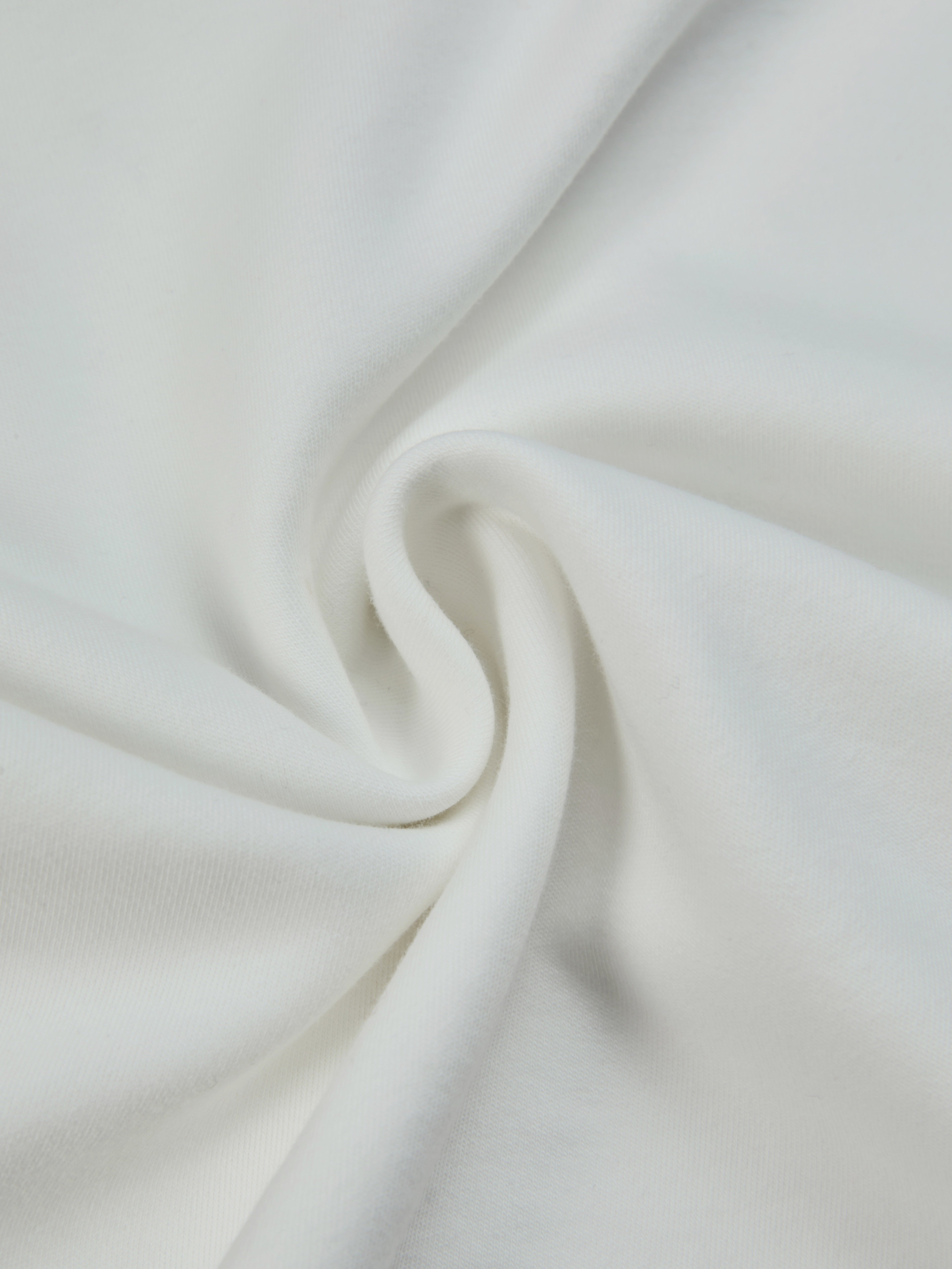 Cotton Knit Tee, Short Sleeves, Plain, 3D Floral, French Vintage, Ivory - Image 5