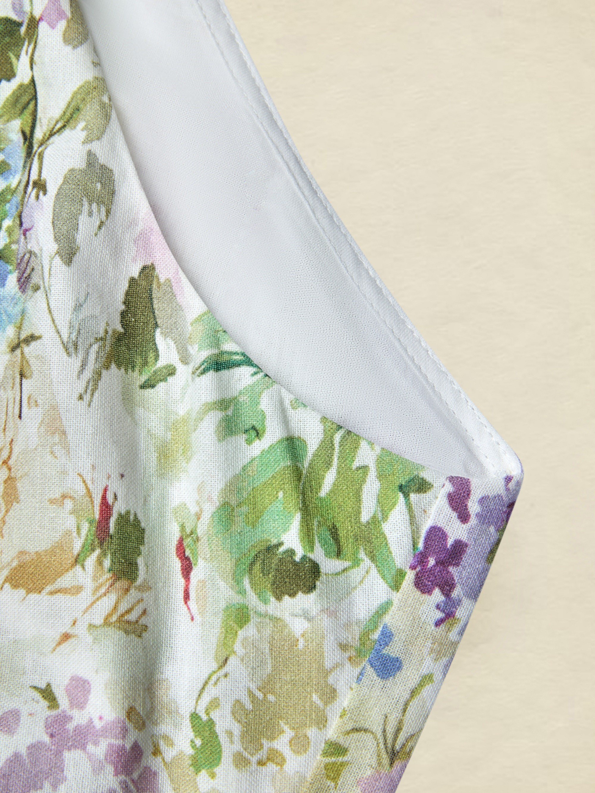 Maxi Cotton Dress, Sleeveless, Halter, Floral, Vacation, Vintage, White - Image 6