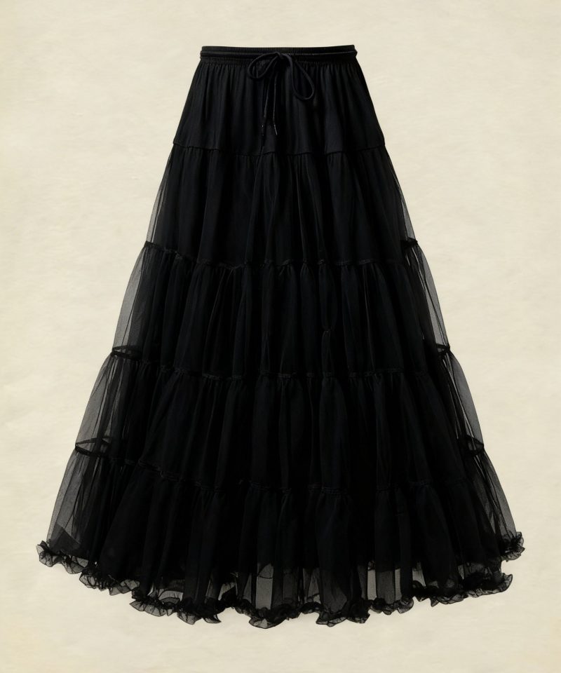 Multi-Layered Petticoat for Effortless Volume-Black